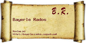 Bayerle Rados névjegykártya